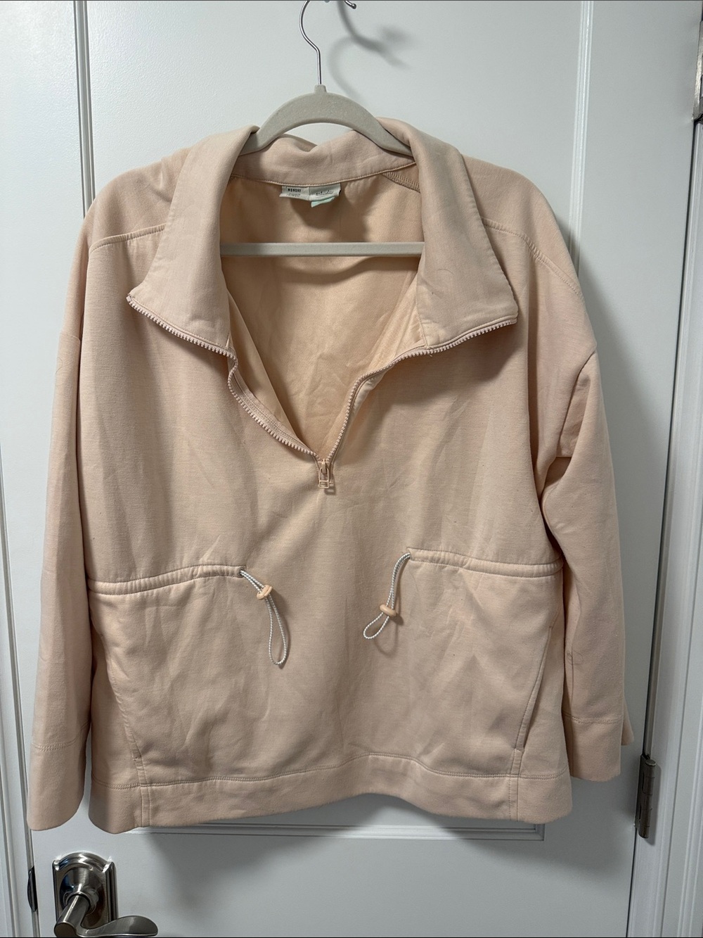 Anthropologie Pale Blush Half-Zip Pullover Jacket